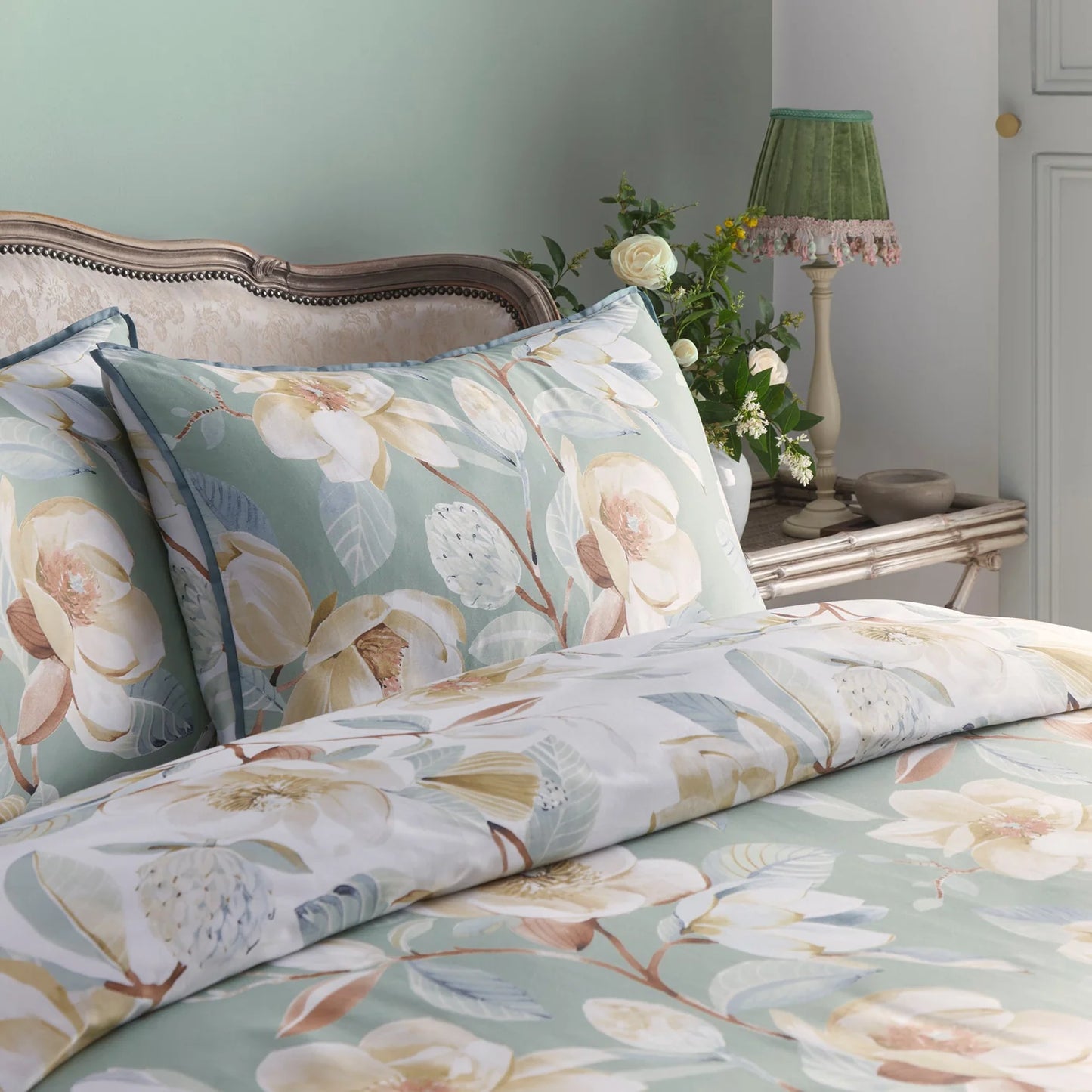 Eleanor Duvet Cover Set by Appletree Heritage in Green