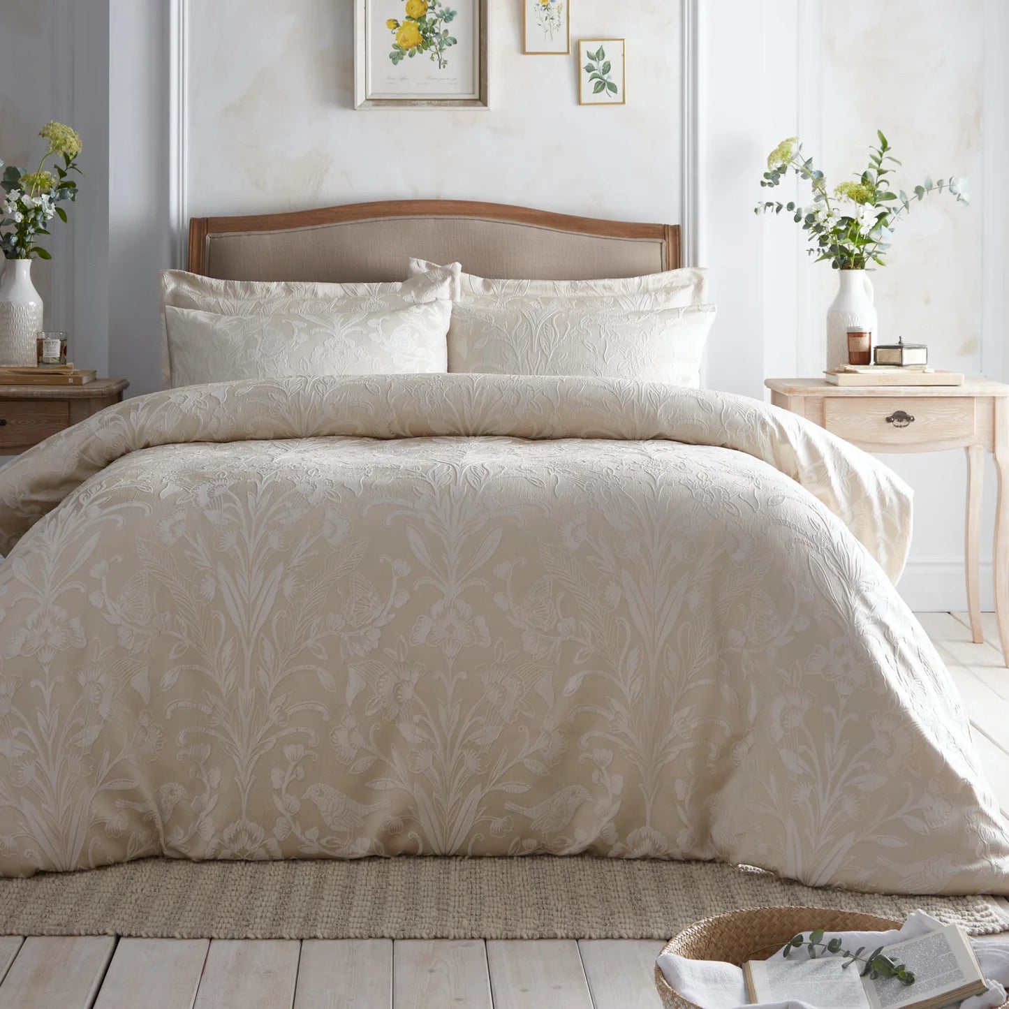 Elysia Duvet Cover Set by Appletree Heritage in Champagne