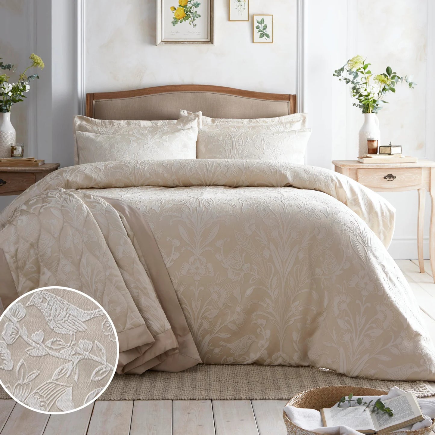 Elysia Duvet Cover Set by Appletree Heritage in Champagne