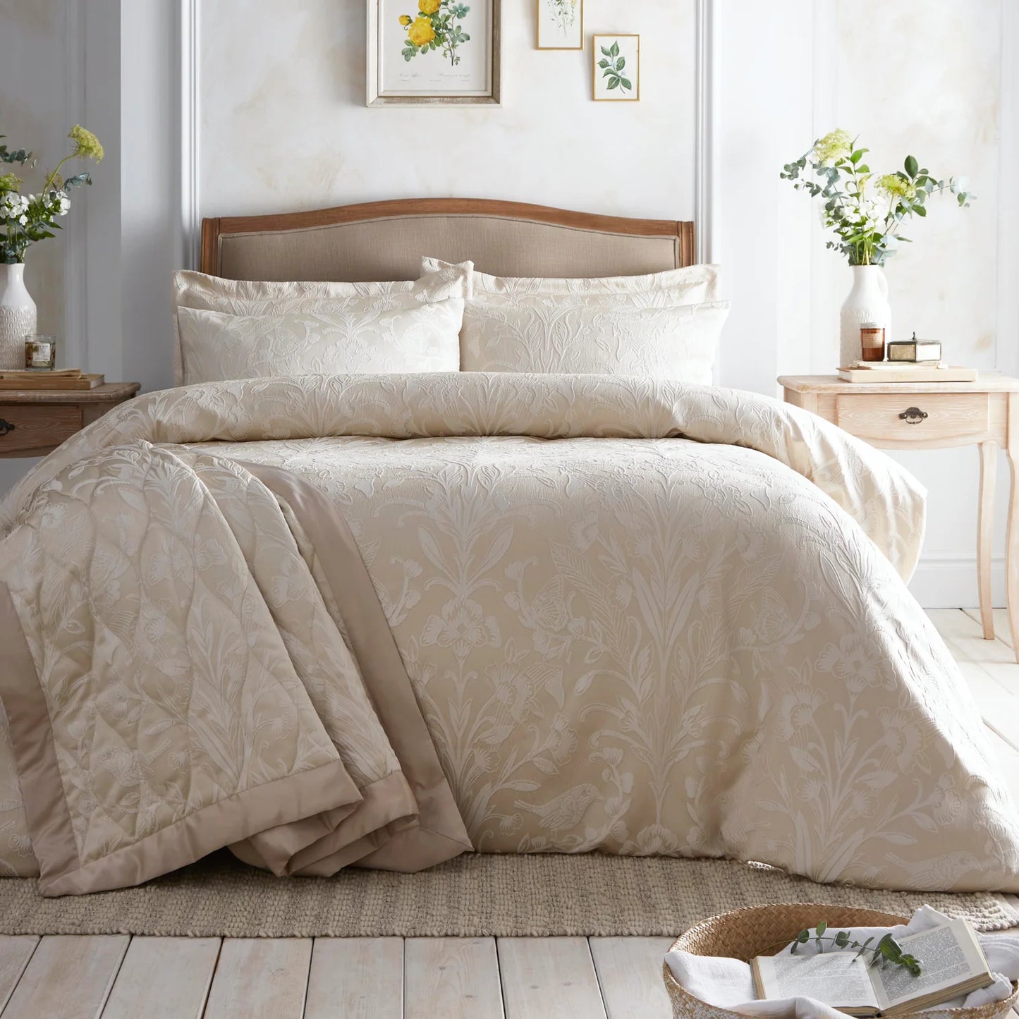 Elysia Duvet Cover Set by Appletree Heritage in Champagne