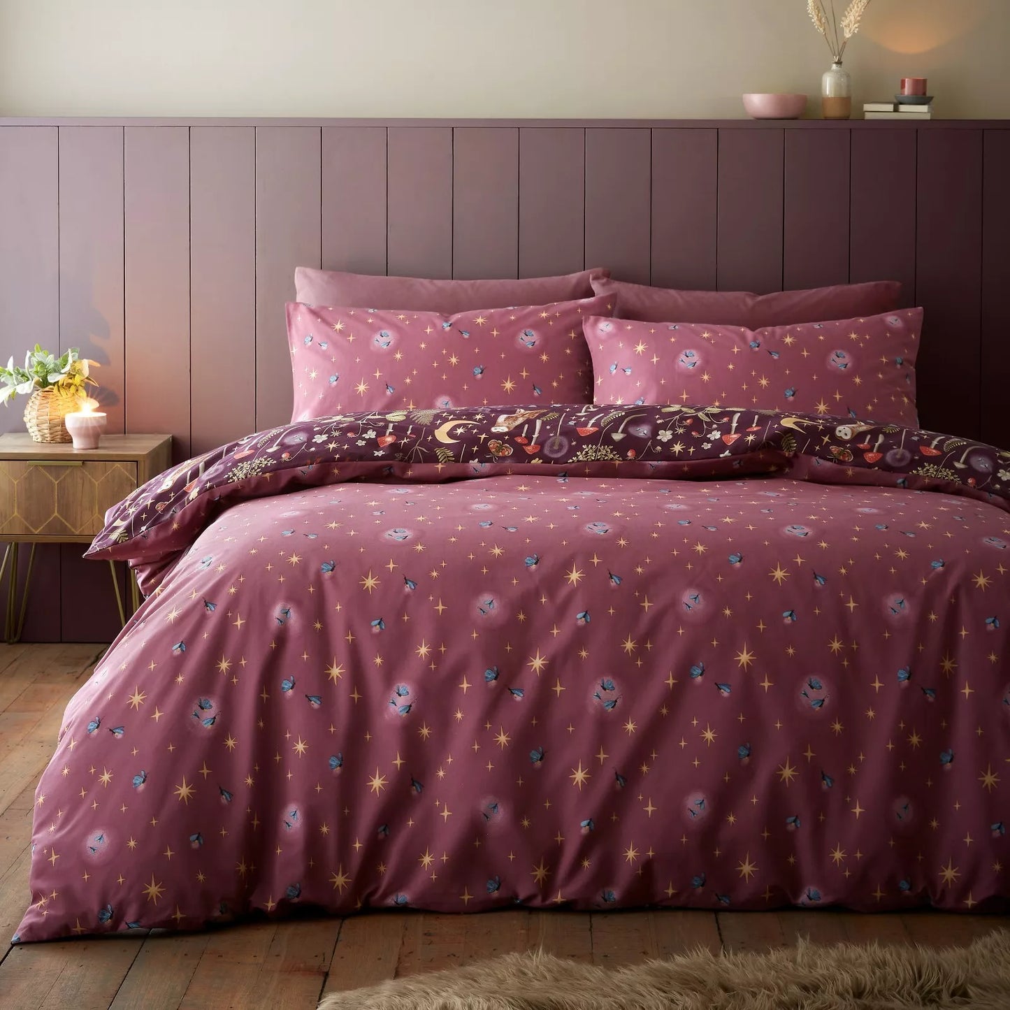 Enchanted Twilight Duvet Cover Set in Plum by Catherine Lansfield