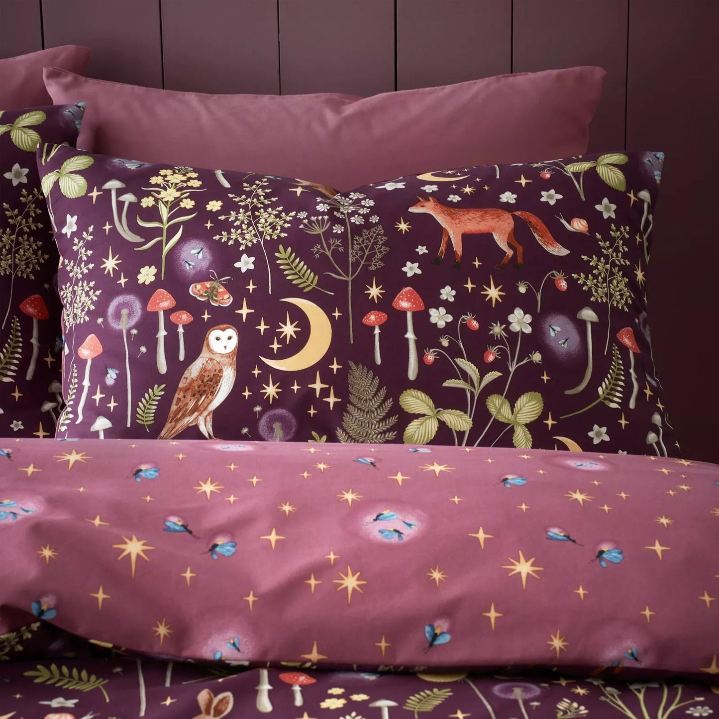 Enchanted Twilight Duvet Cover Set in Plum by Catherine Lansfield