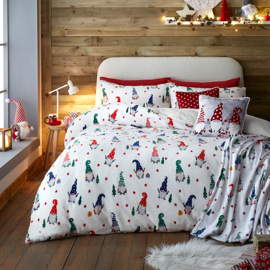 Festive Gonks Throw by Fusion in Red