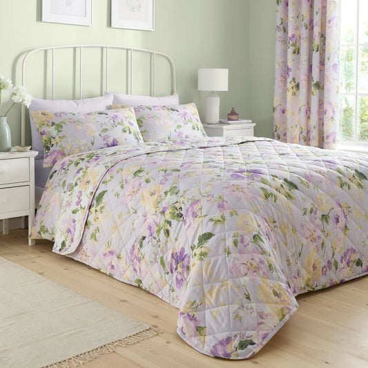 Flourette Bedspread by Dreams & Drapes Design in Lilac