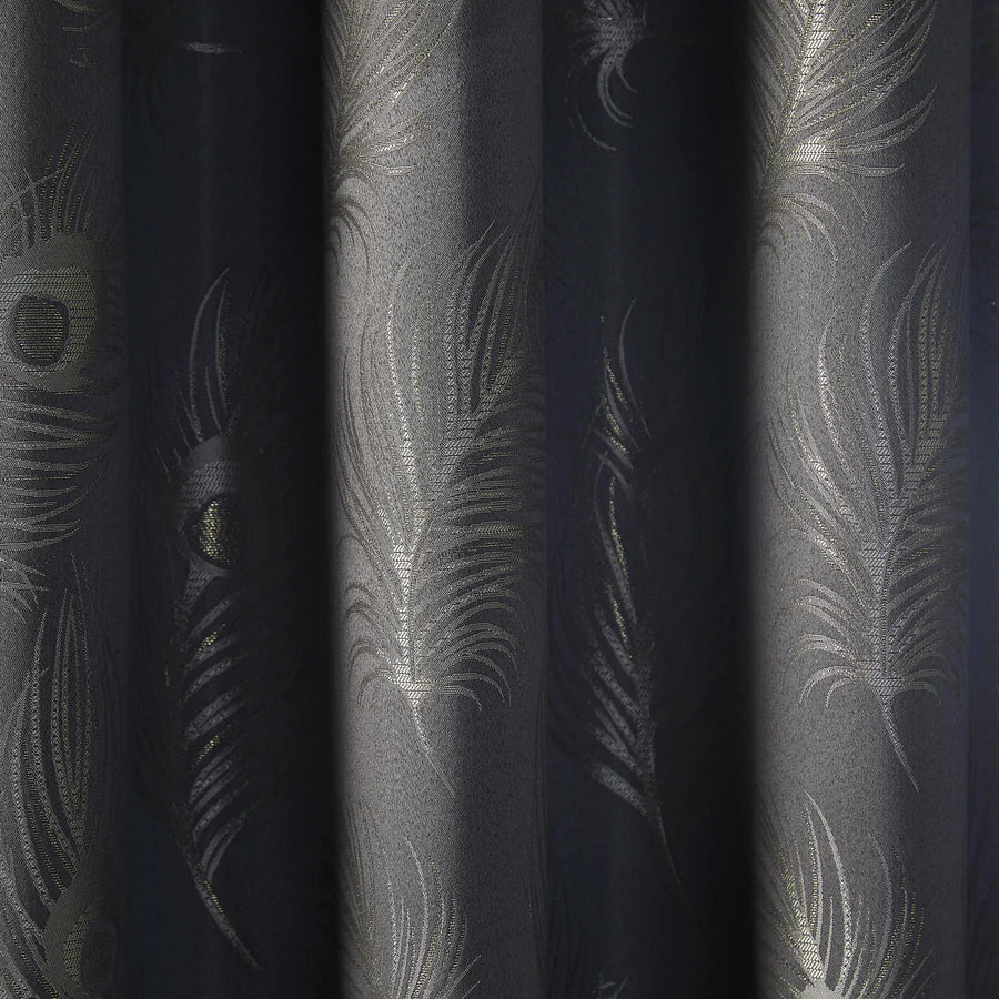 Feather Eyelet Curtains by Curtina in Slate