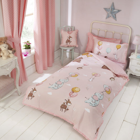 Float Away Frilly Pink Duvet Cover Set