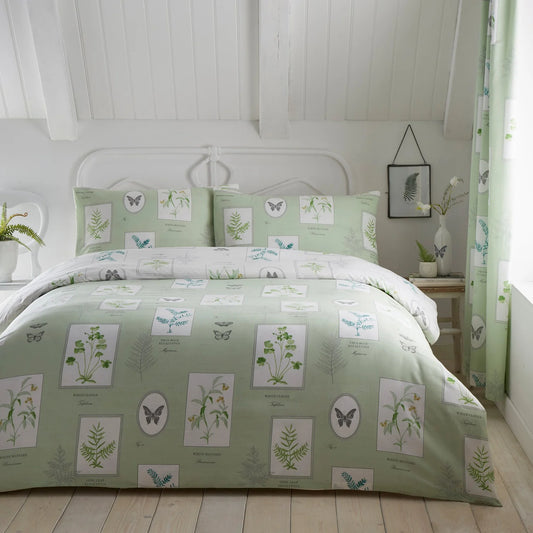 Floral Garden Duvet Cover Set by Dreams & Drapes Design in Green