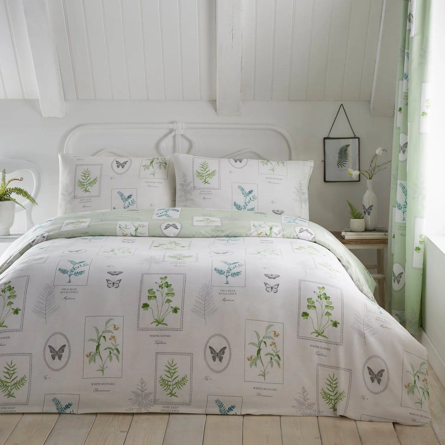 Floral Garden Duvet Cover Set by Dreams & Drapes Design in Green