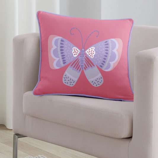 Flutterby Butterfly Filled Cushion by Bedlam in Pink