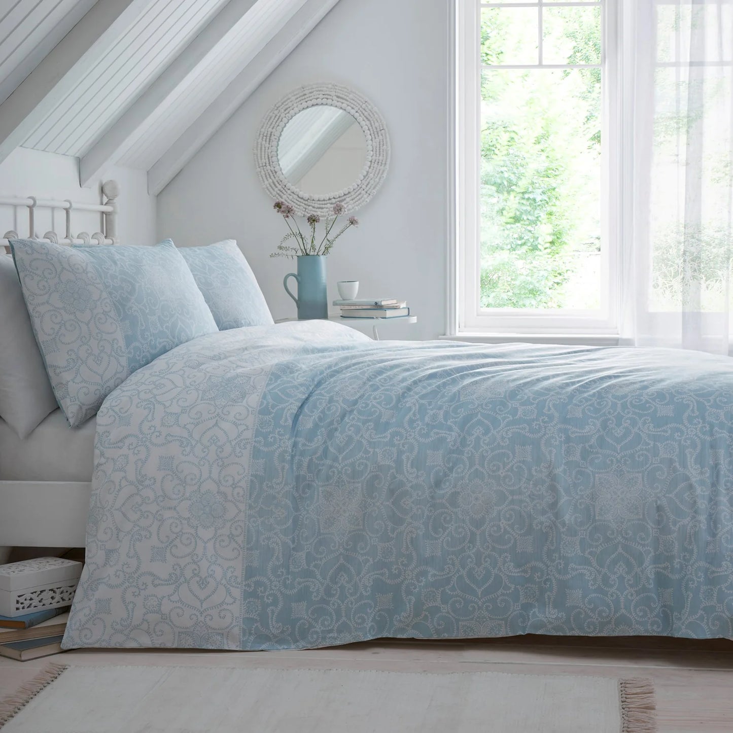 Frampton Duvet Cover Set by Dreams & Drapes Design in Blue