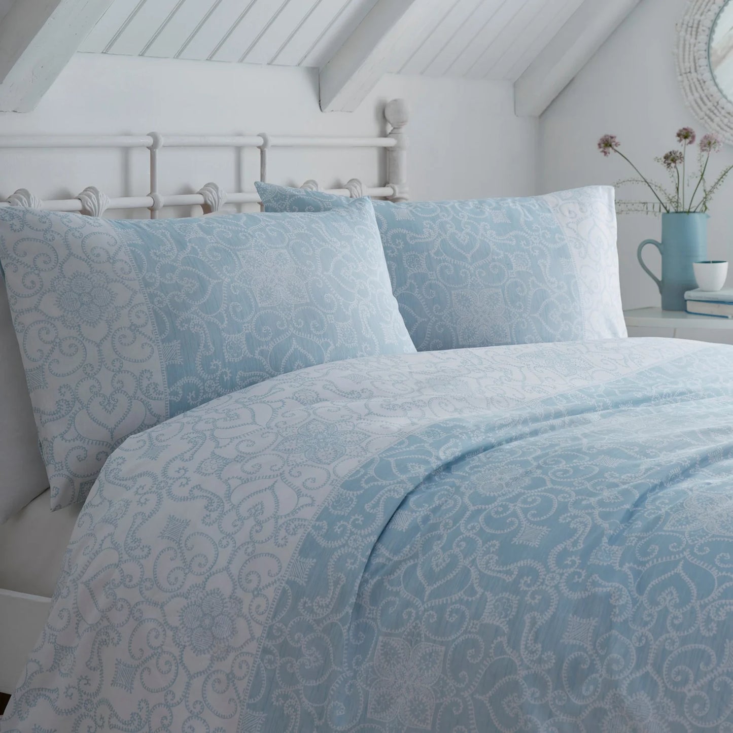 Frampton Duvet Cover Set by Dreams & Drapes Design in Blue