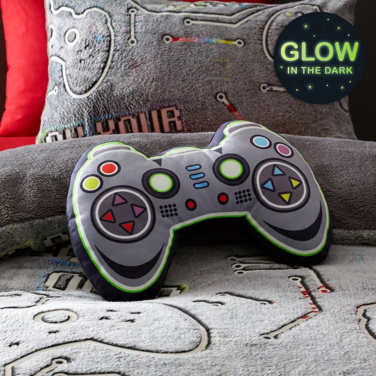 Game Over 3D Glow in the Dark Cushion by Catherine Lansfield Kids