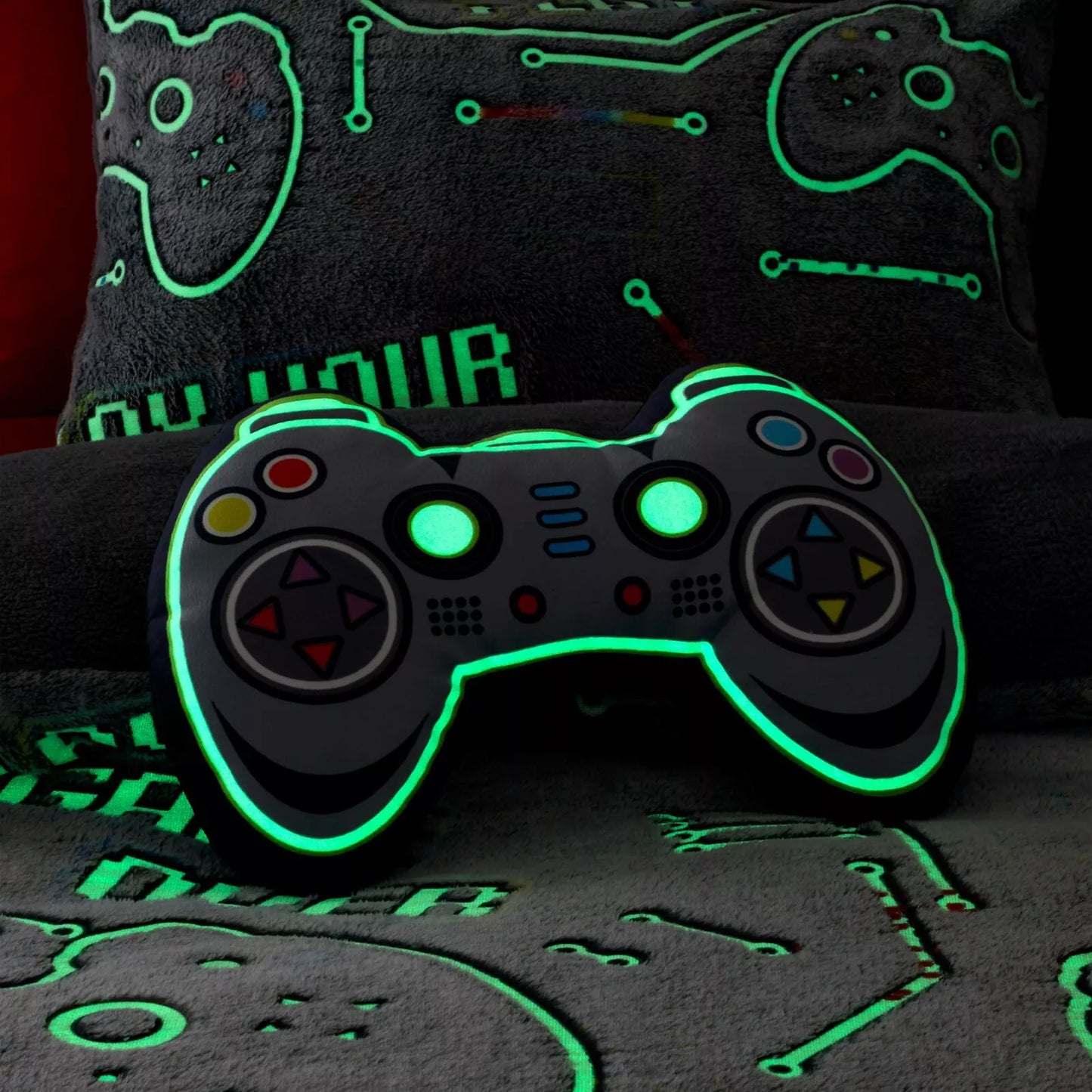 Game Over 3D Glow in the Dark Cushion by Catherine Lansfield Kids