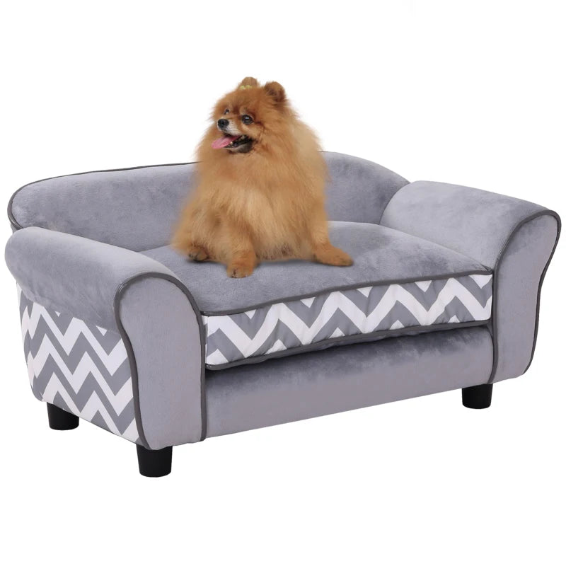 Velvet-Feel Small Dog Pet Bed - Grey