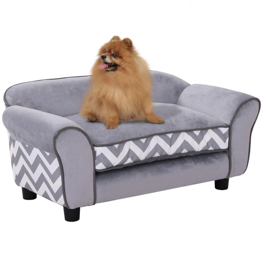 Velvet-Feel Small Dog Pet Bed - Grey