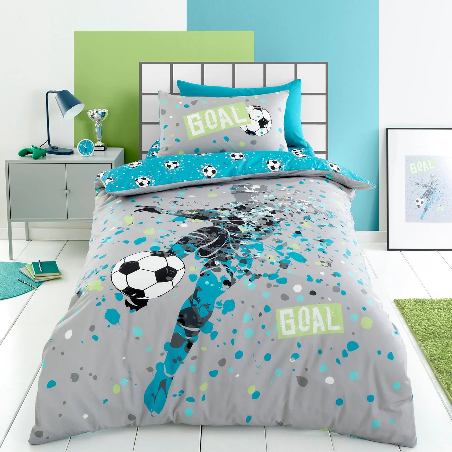 Goal Duvet Cover Set by Bedlam in Grey