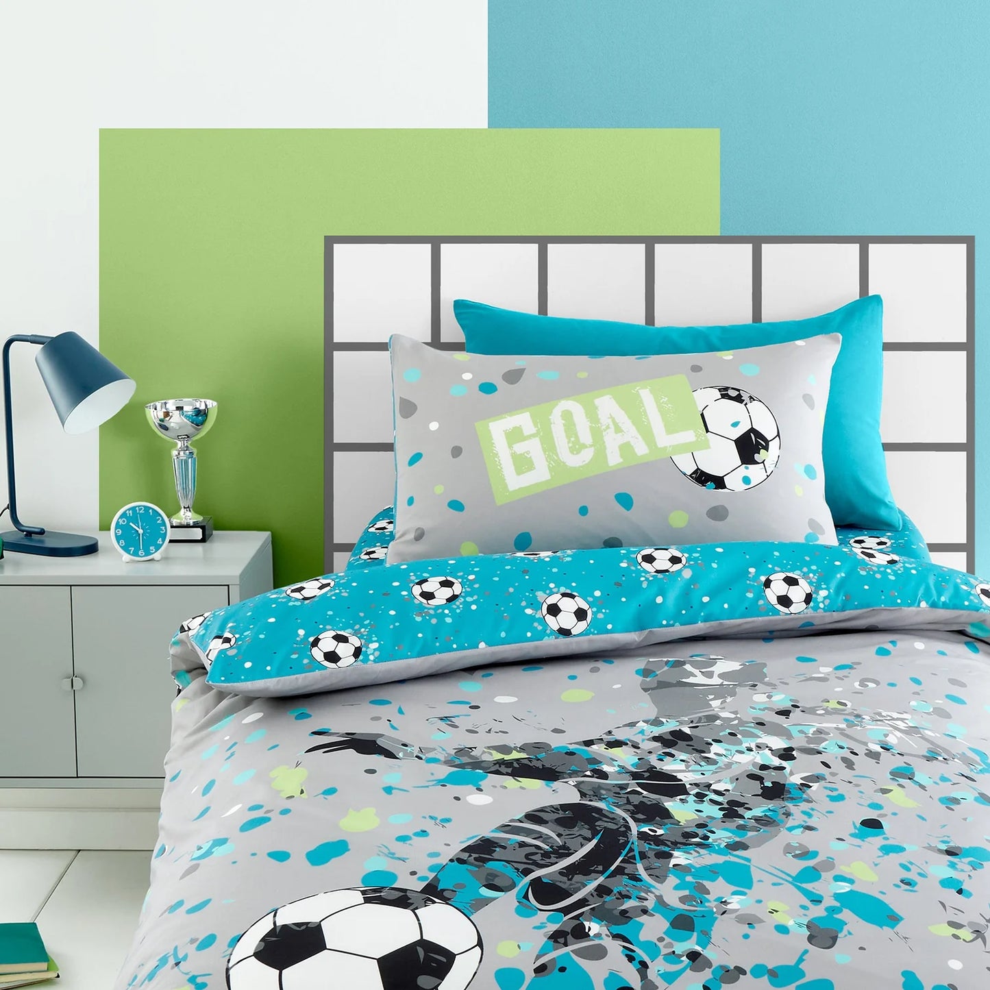 Goal Duvet Cover Set by Bedlam in Grey