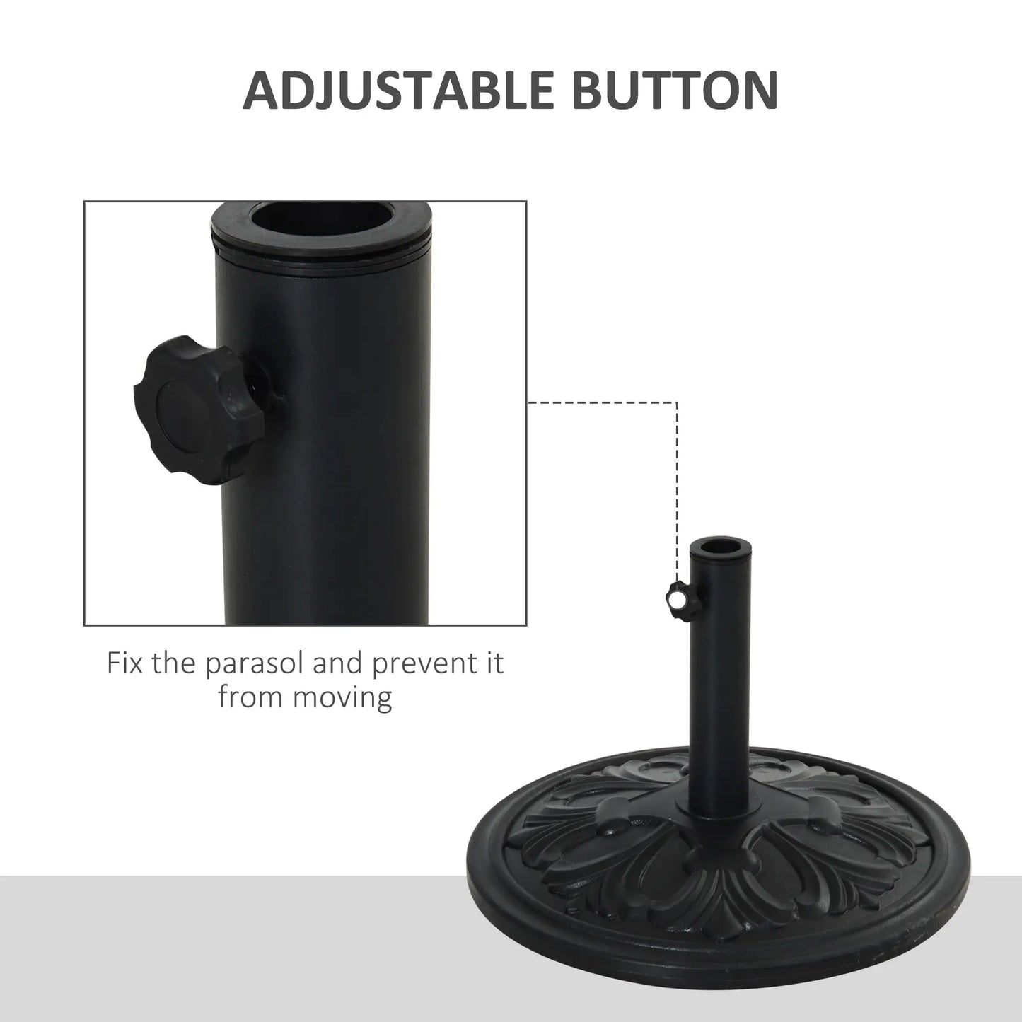 13kg Round Parasol Base - Black