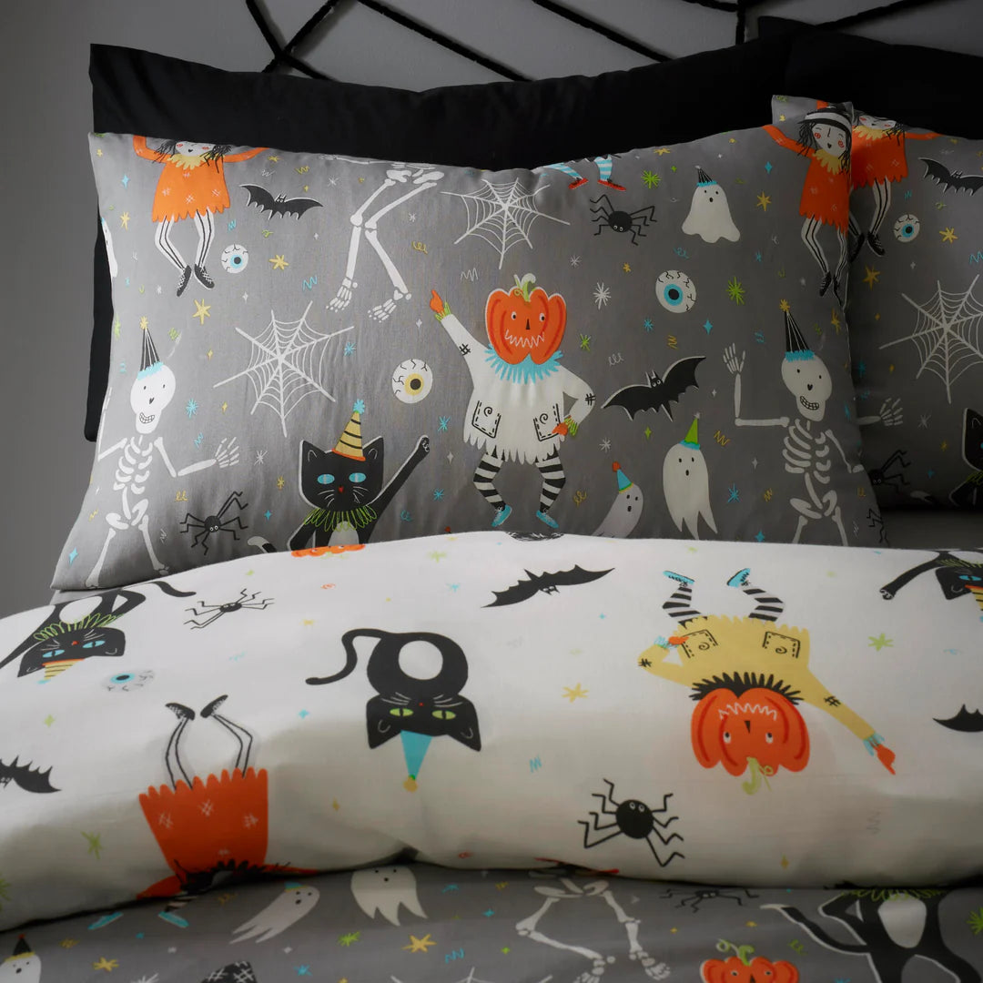 Halloween Party Duvet Cover Set  by Bedlam in Grey