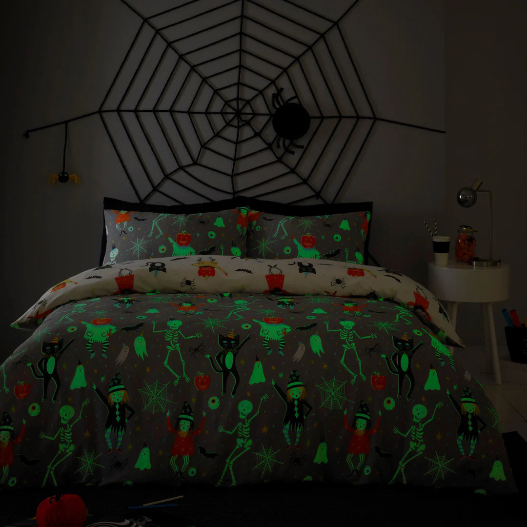 Halloween Party Duvet Cover Set  by Bedlam in Grey