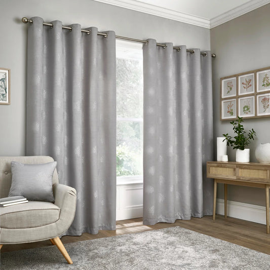 Harvest Eyelet Curtains by Appletree Loft in Silver