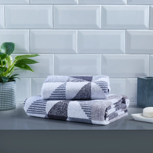 Hendra Hand and Bath Towels by Fusion Bathroom in Monochrome