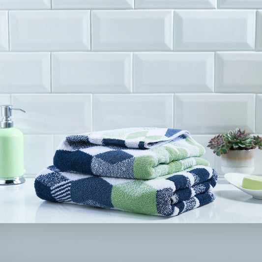 Hendra Hand and Bath Towels by Fusion Bathroom in Navy