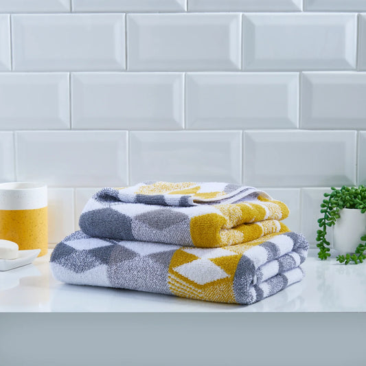 Hendra Hand and Bath Towels by Fusion Bathroom in Grey