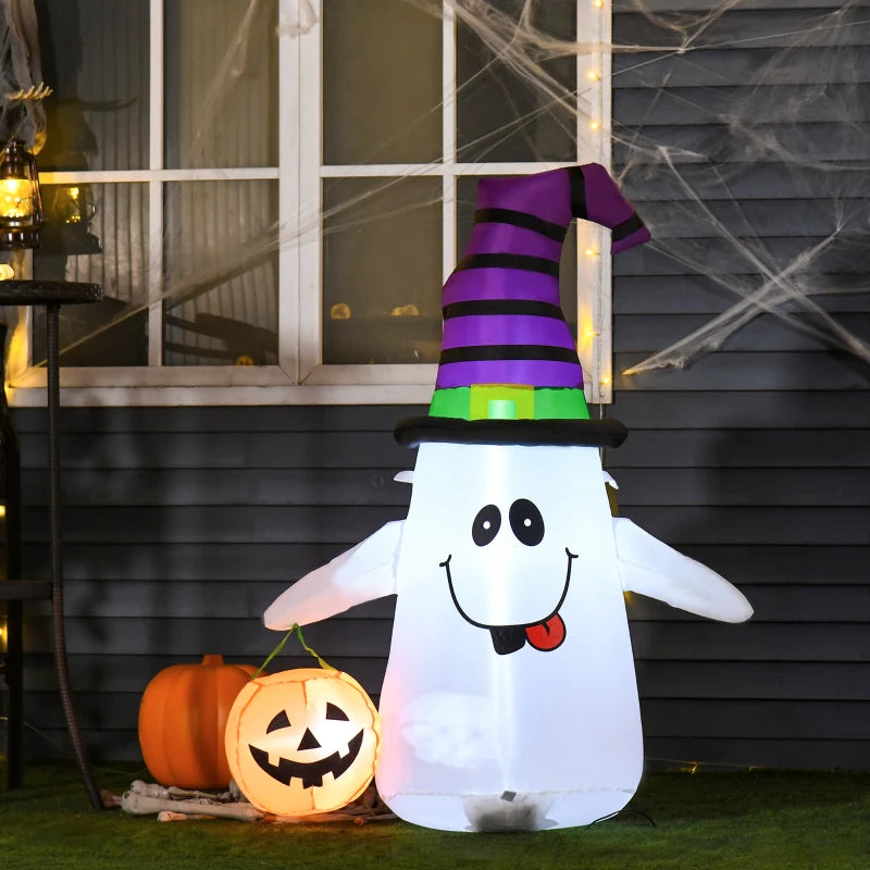 1.2m Witch Ghost Halloween Inflatable Decoration with LED Lights