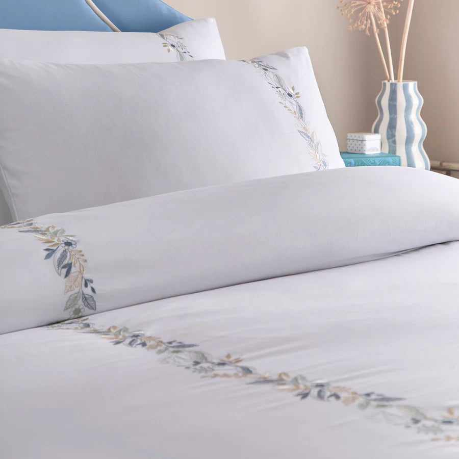 Julianna Embroidery Duvet Cover Set by Appletree Heritage in White