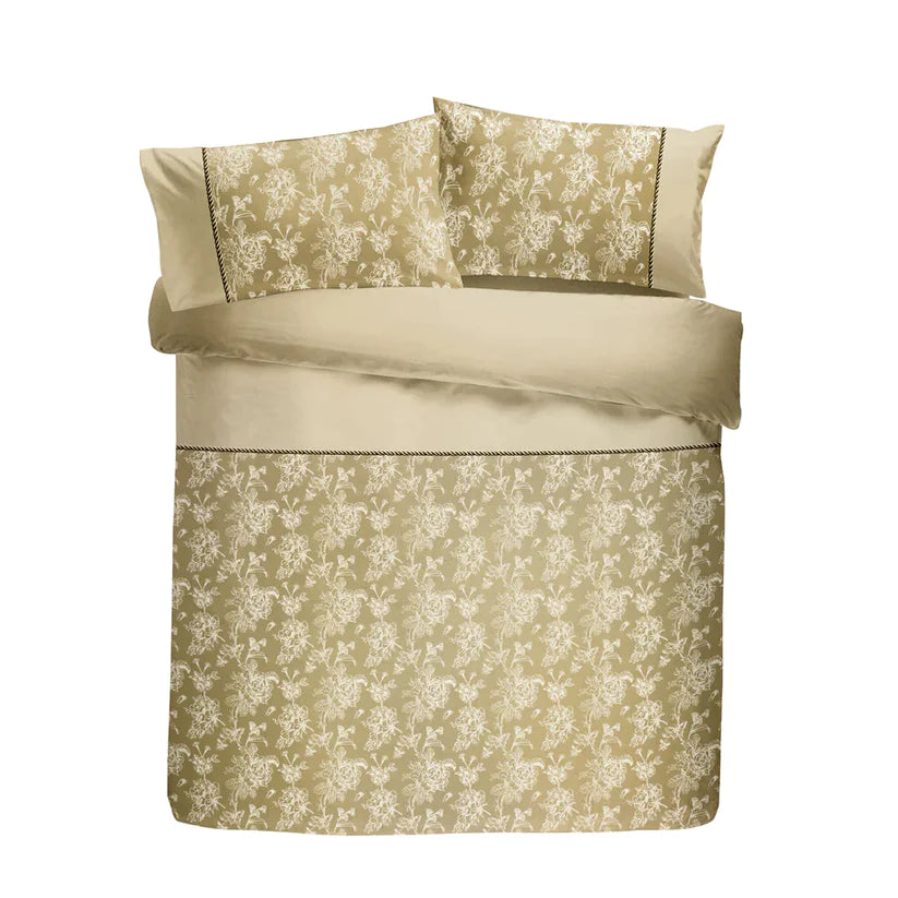 Jasmine Damask Duvet Cover Set  in Champagne - by D&D Woven