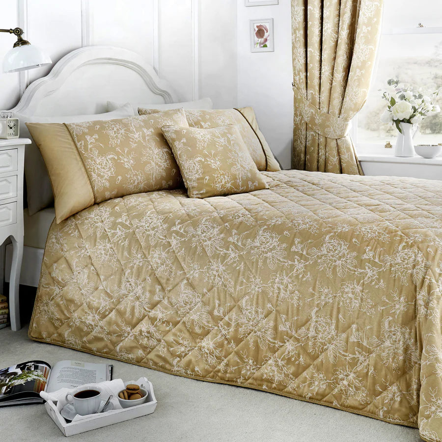 Jasmine Damask Duvet Cover Set  in Champagne - by D&D Woven