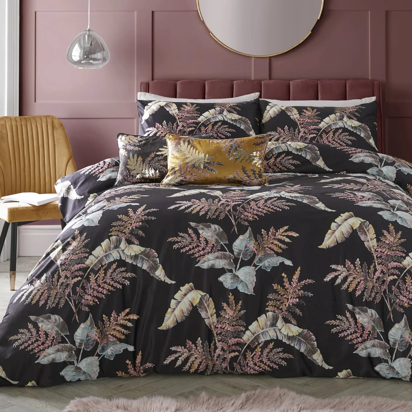 Josette Duvet Cover Set by Soiree in Black