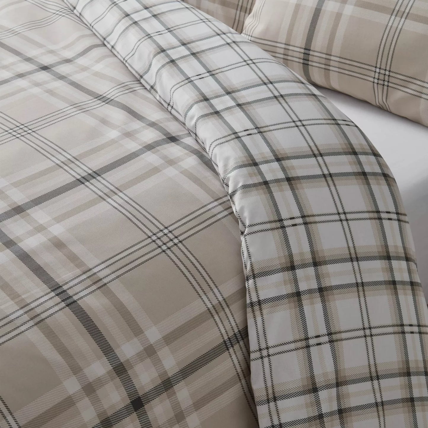 Kelso Check Tartan Natural Duvet Cover Set by Catherine Lansfield