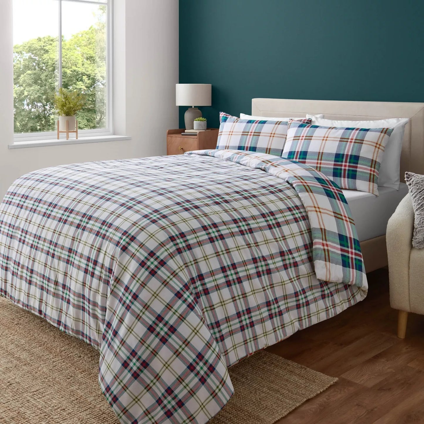 Kelso Check Tartan Green Duvet Cover Set by Catherine Lansfield