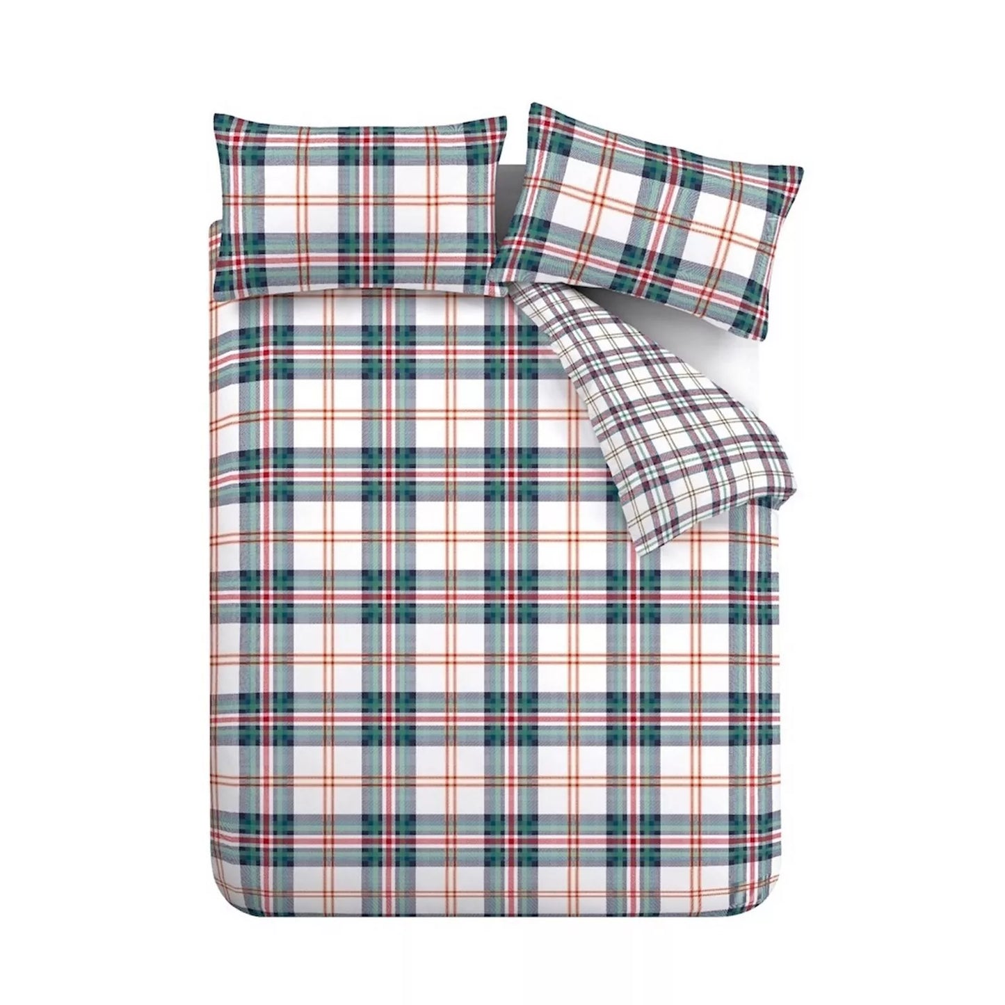 Kelso Check Tartan Green Duvet Cover Set by Catherine Lansfield