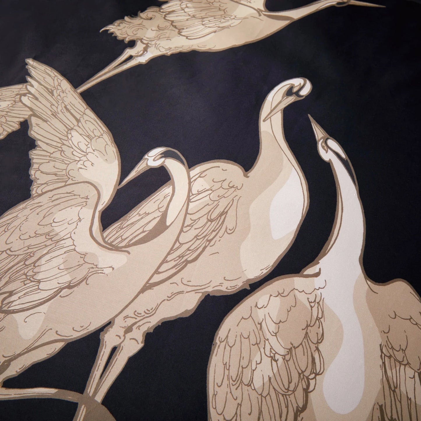 Kireina Crane 100% Cotton Black & Gold Duvet Cover Set by Laurence Llewelyn-Bowen