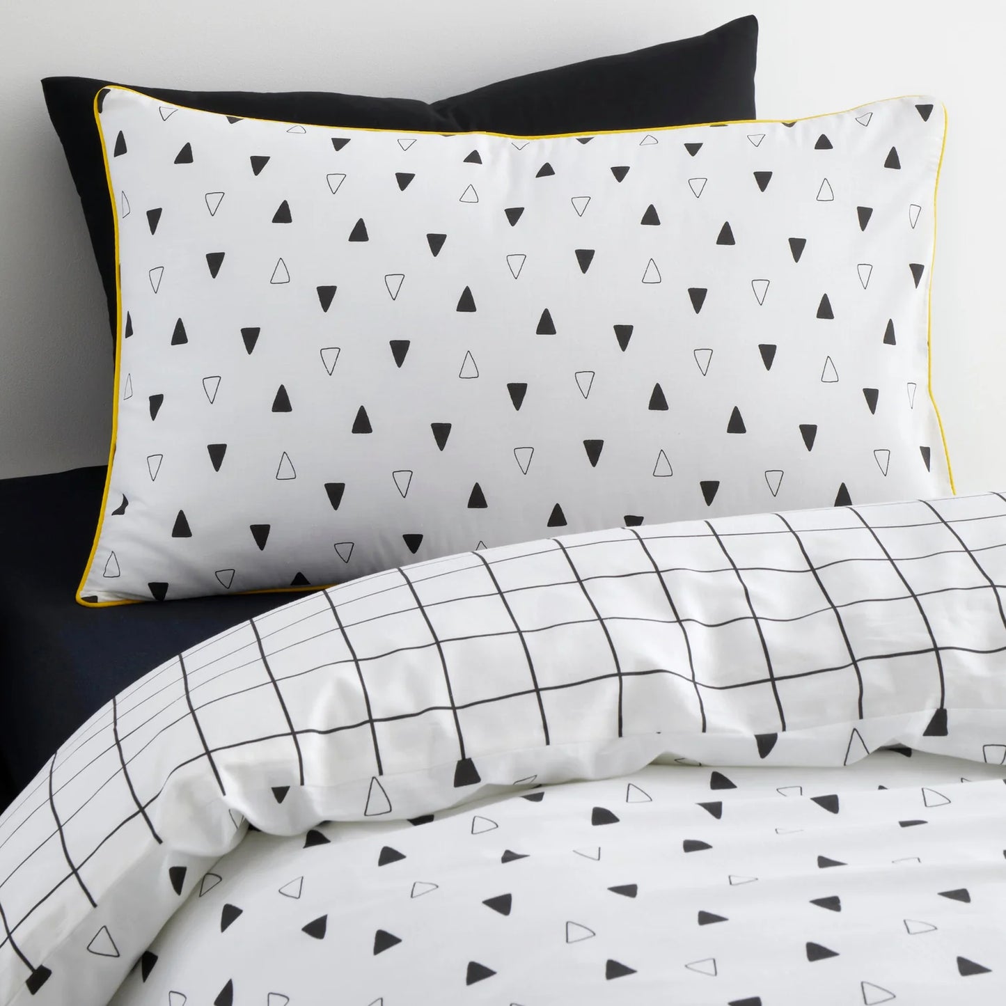 Kite Duvet Cover Set by Fusion in Black/White