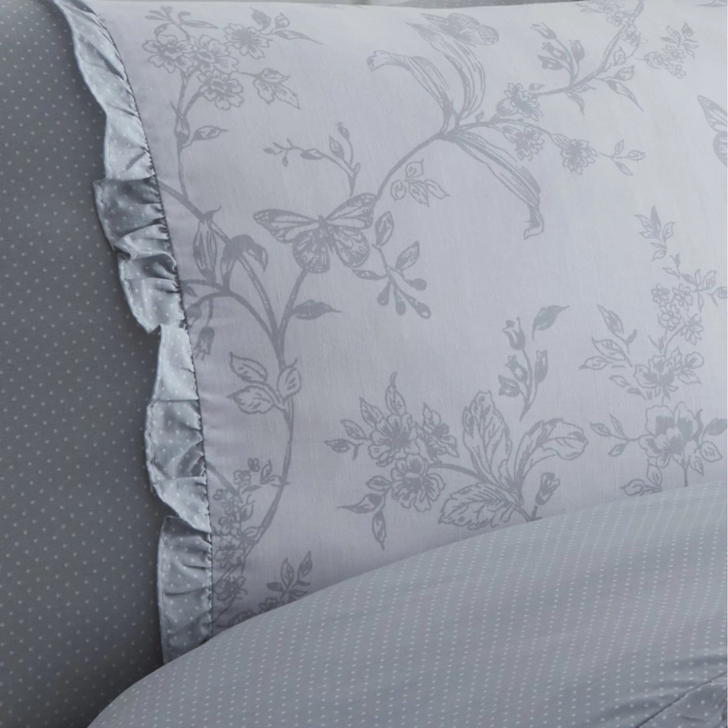 Kristen Duvet Cover Set by Dreams & Drapes Decorative in Grey