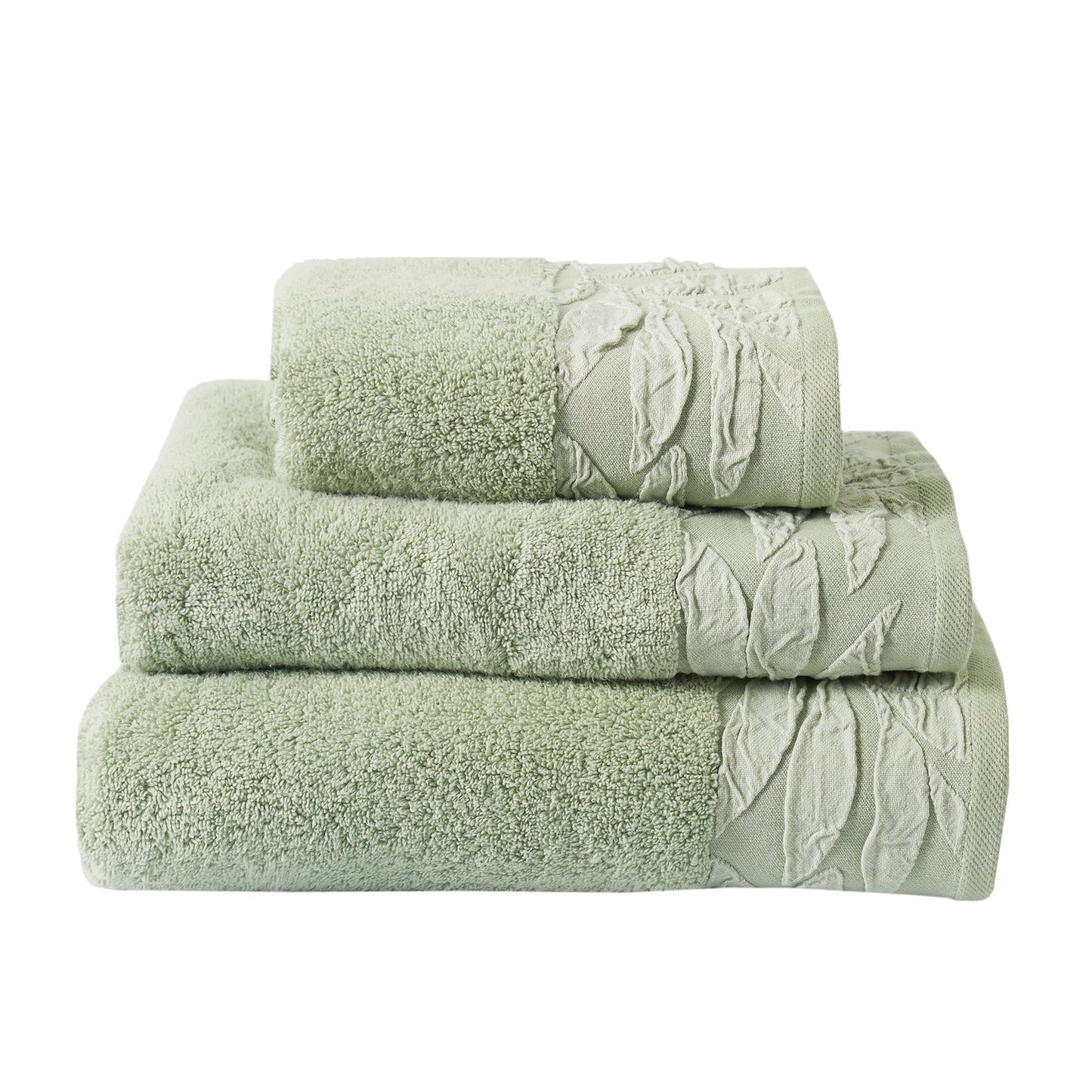 Lacie Towels by Dreams & Drapes Bathroom in Steel/Sage