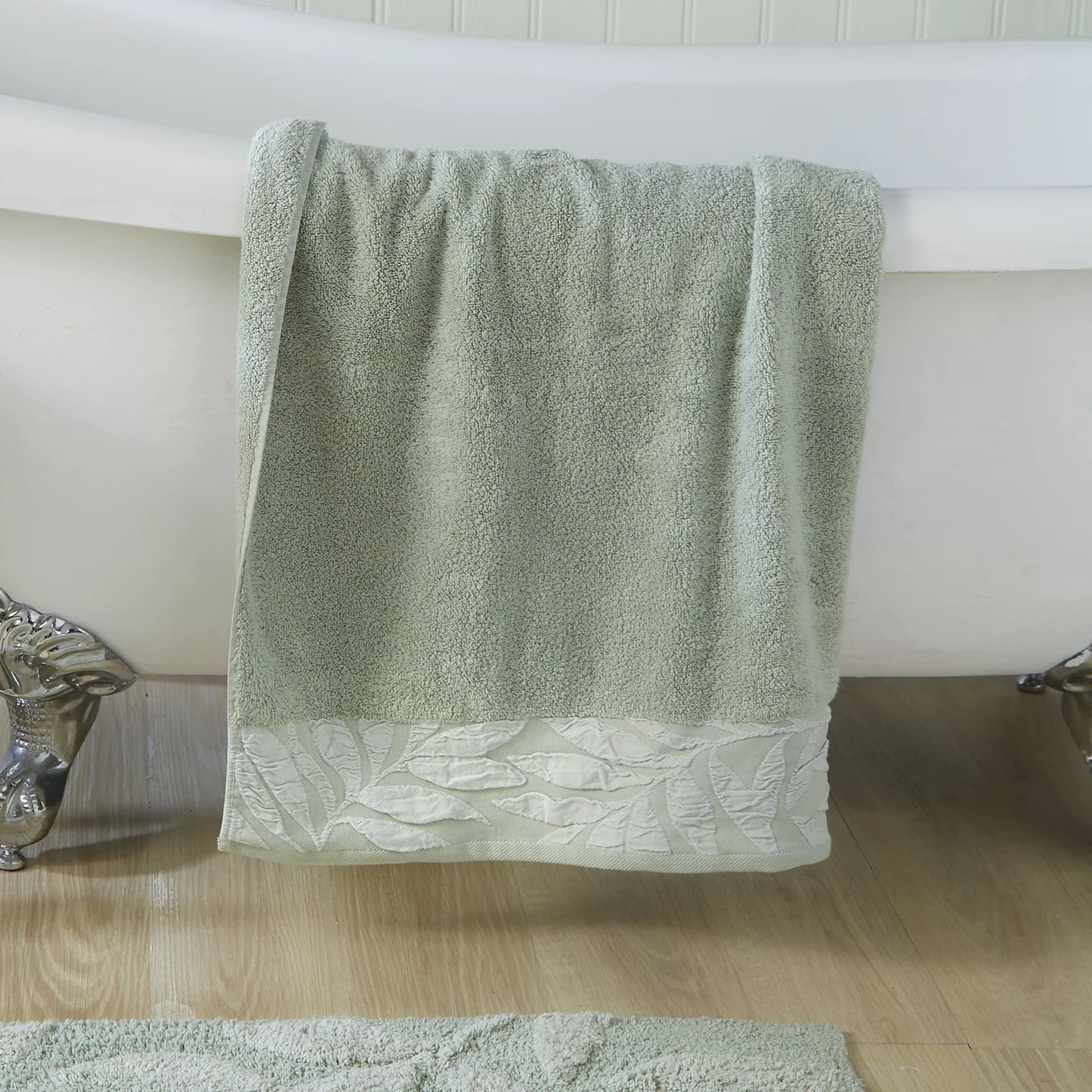 Lacie Towels by Dreams & Drapes Bathroom in Steel/Sage