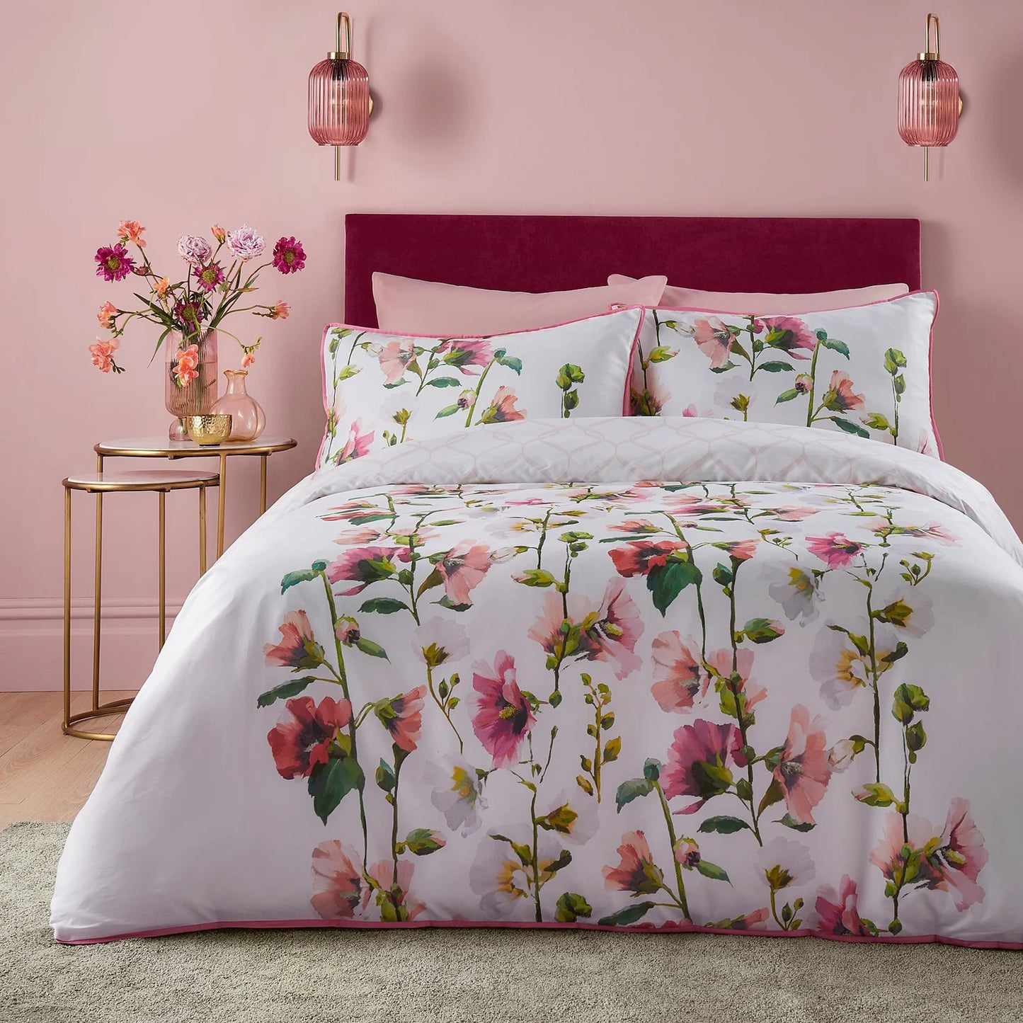 Layla Duvet Cover Set by Soiree in Pink