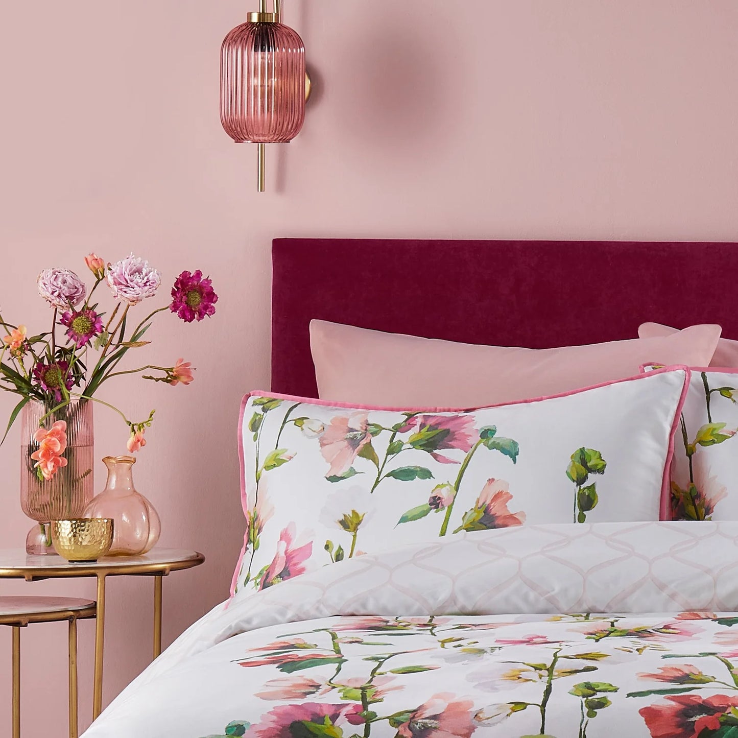 Layla Duvet Cover Set by Soiree in Pink