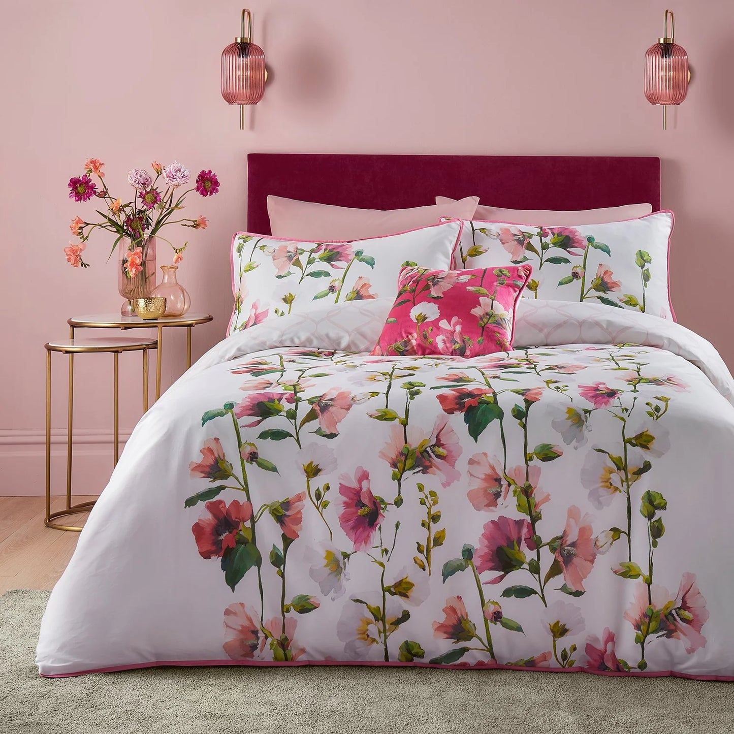 Layla Duvet Cover Set by Soiree in Pink