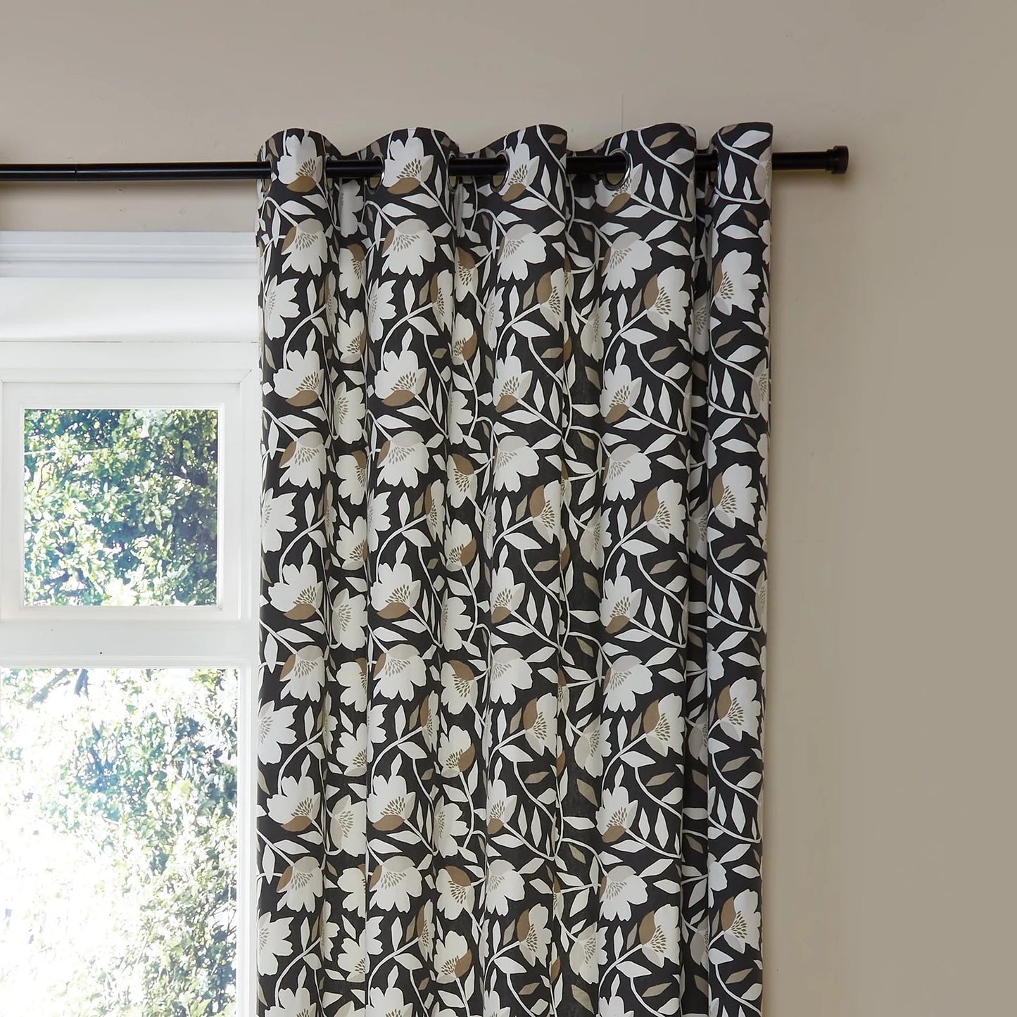 Luna Eyelet Curtains by Fusion in Black