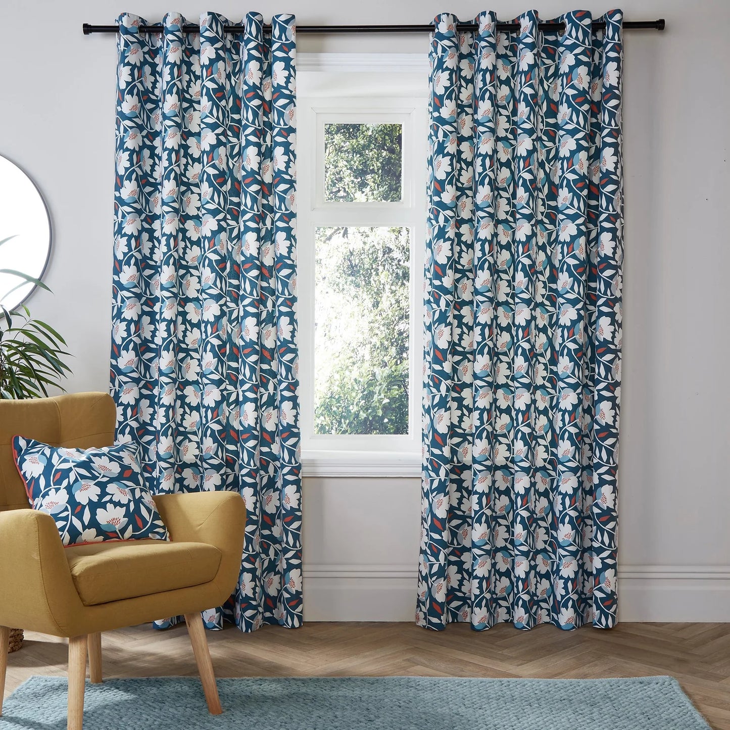 Luna Eyelet Curtains by Fusion in Teal