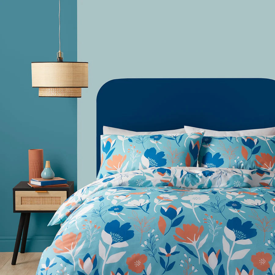 Luna Duvet Cover Set by Fusion in Duck Egg