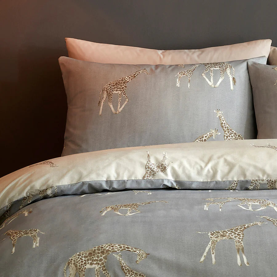 Milo Giraffe Duvet Cover Set by Fusion in Grey