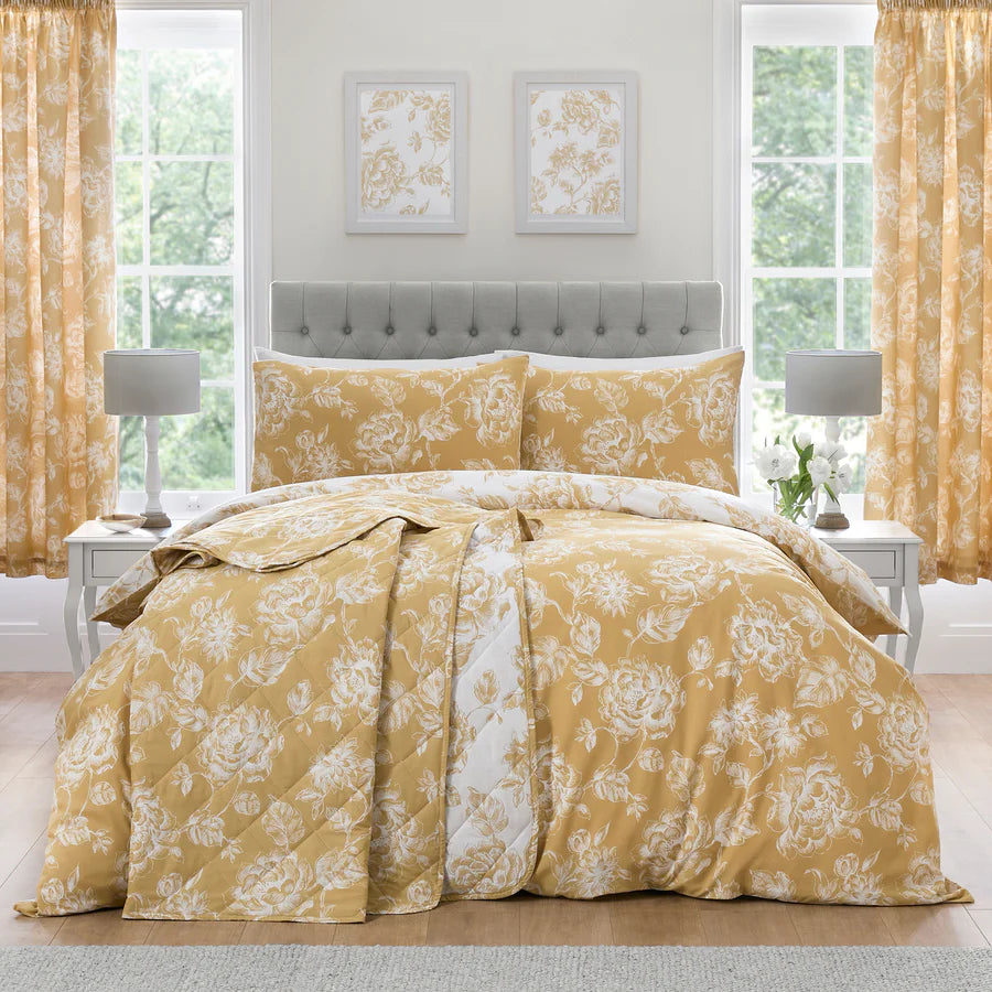 Mishka Bedspread by Dreams & Drapes Design in Gold