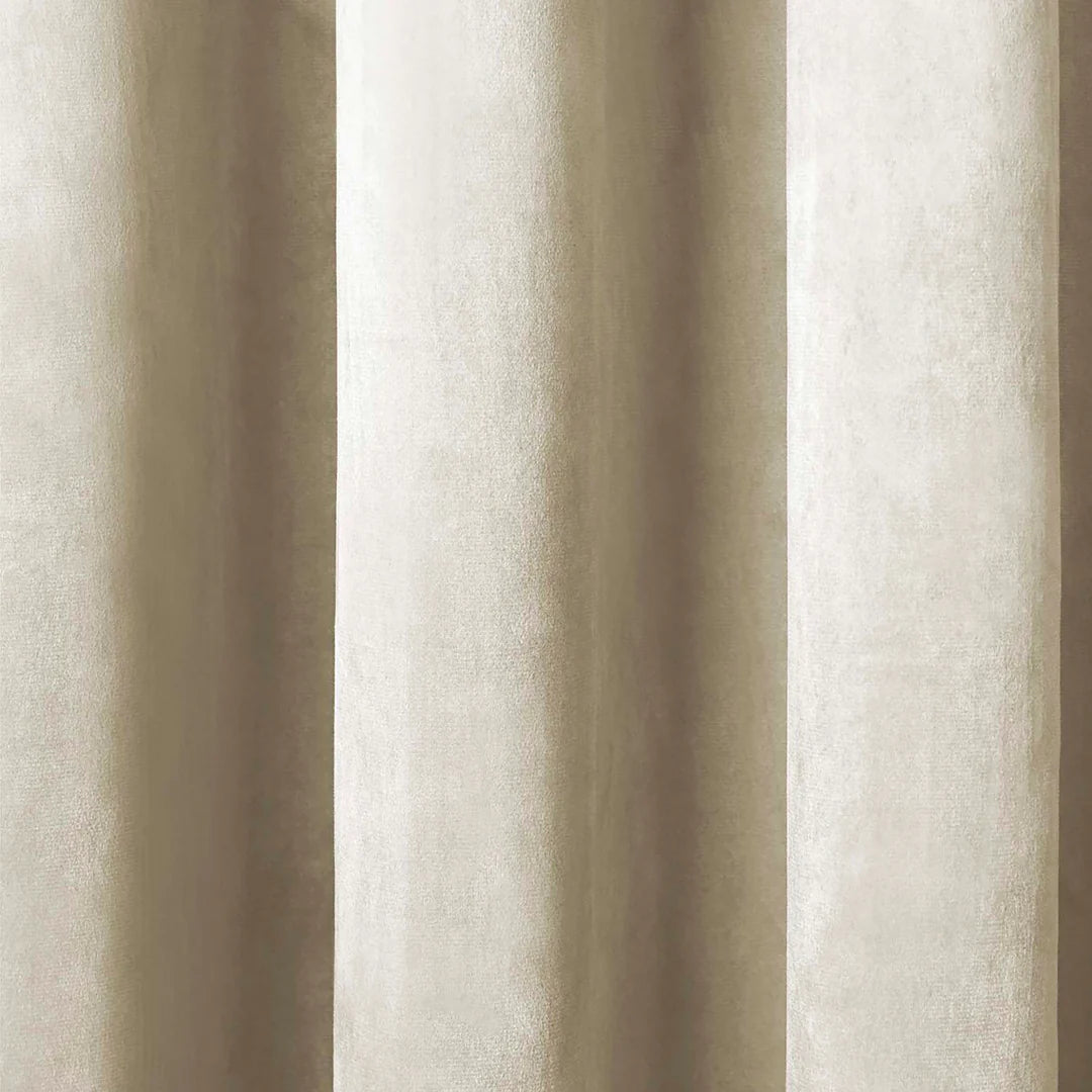 Montrose Blackout Velvet Eyelet Curtains in Ivory by Laurence Llewelyn-Bowen